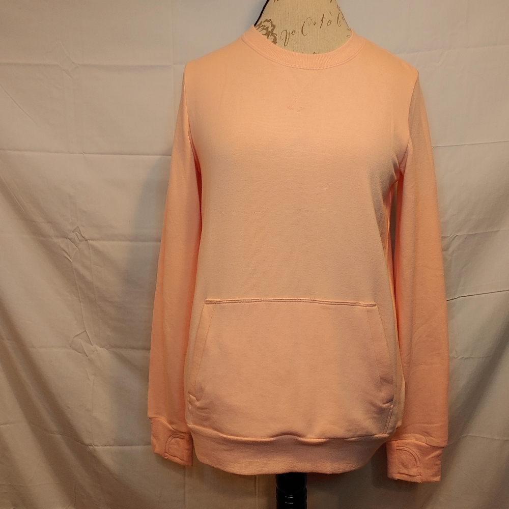 Athleta Girl Energetic Peach Soft Crewneck Pocket Sweatshirt Size XXL/16 NWOT
